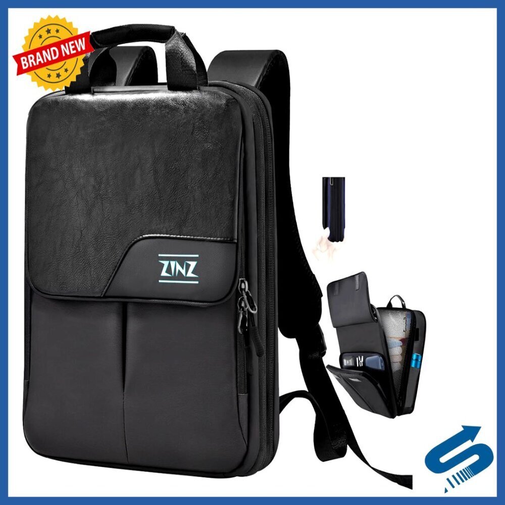 Slim Expandable Laptop Backpack Water-Resistant Travel Daypack Business Commute